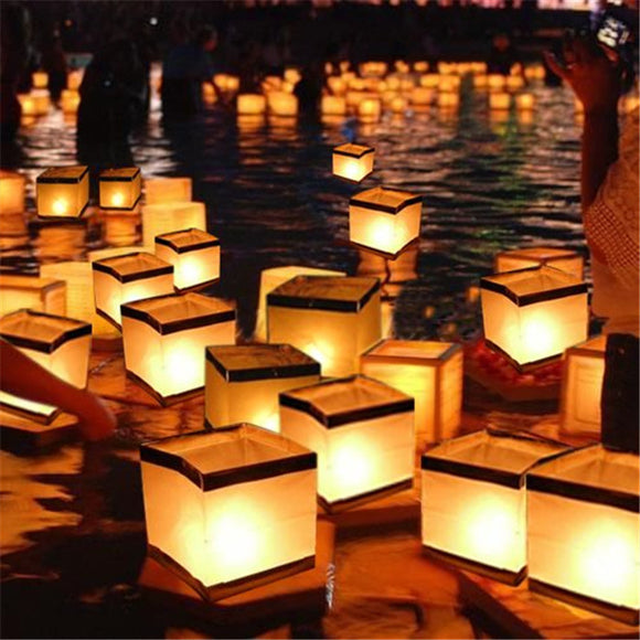 Water Floating Candle Holder Waterproof Square Candle Holder Lantern Wishing Light Candle Stick