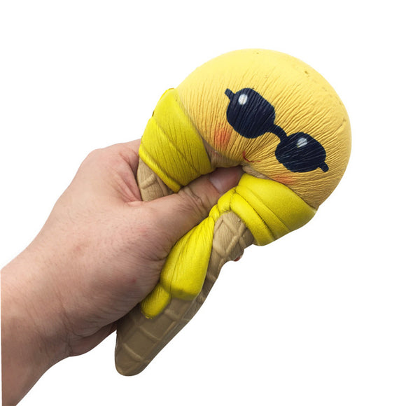 SquishyFun Ice Cream With Sunglasses Scarf Squishy 18cm Slow Rising With Packaging Collection Gift