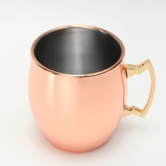 18oz Glossy Moscow Mule Cup Cocktail Stainless Steel Copper Cup Shaker