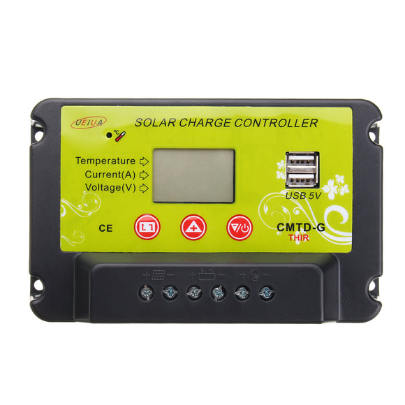 30A Solar Panel Charge PWM Controller Regulator LCD 12V 24V