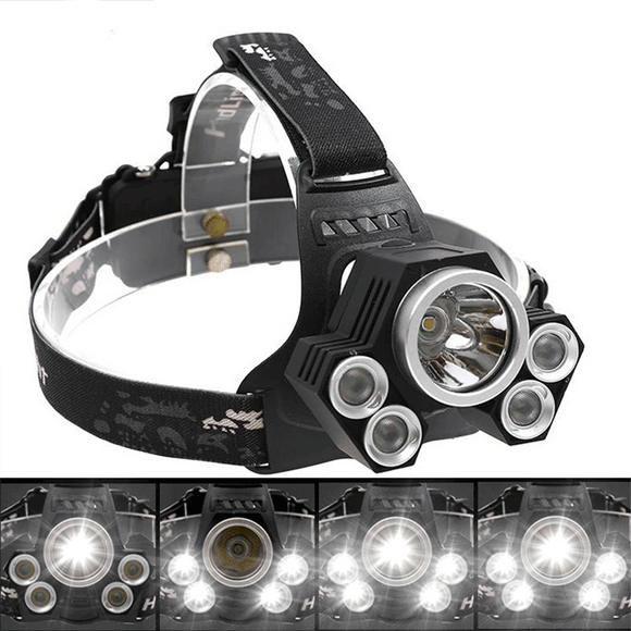 XANES 2408 1600LM Bicycle Headlamp 4 Switch Modes T6+4XPE White Light  Mechanical Zoom Lightlamp