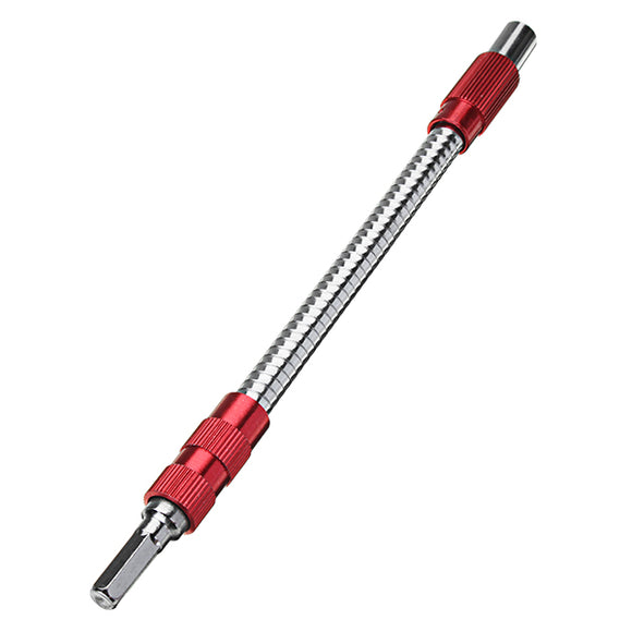 Drillpro 10pcs 200mm Red Metal Flexible Extension Drill Shaft 1/4 Inch Hex Screwdriver Bit Holder