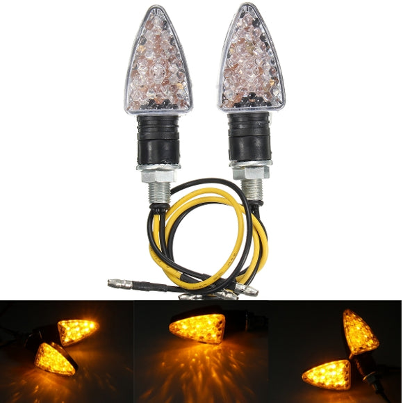 15 LED Universal Motorcycle Bike Turn Signal Lights Indicators Amber Lamp