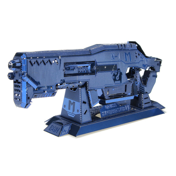 MU BGHN-1 3D DIY Metal Gun Puzzle Blue Model Collection Toy 100*35*15mm