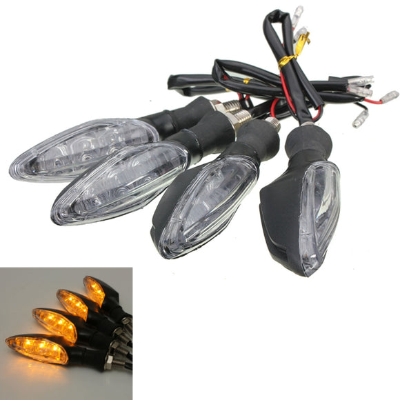 4pcs 12V Universal Motorcycle Bike 3 LED Blinker Turn Signal Indicator Light Lamp