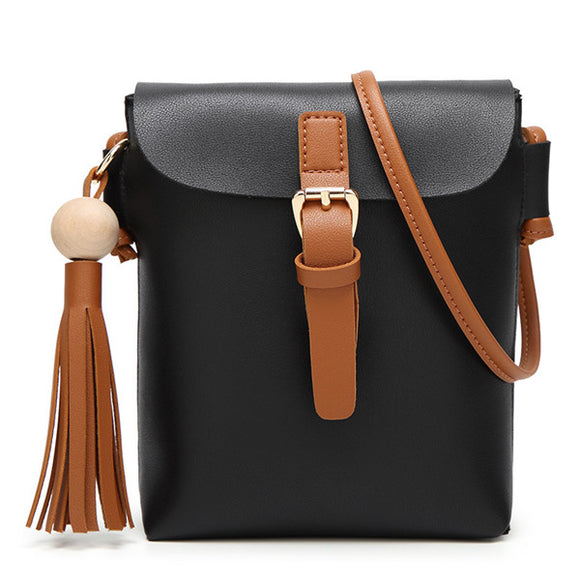 Women Retro Tassel Shoulder Bags Belt Design Crossbody Bags Messenger Bags