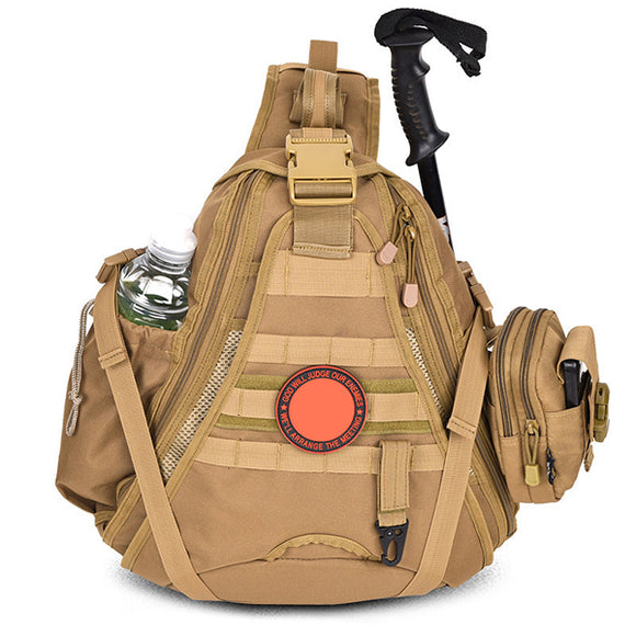 Men Nylon Large Capacity Tactical Bag Military Molle Crossbody Sling Daypack Outdoor Backpack