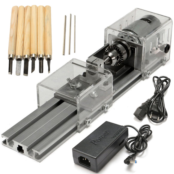 Raitool LB-01 Mini Lathe Beads Machine Wood Working DIY Lathe Polishing Drill Rotary Tool DC 24V