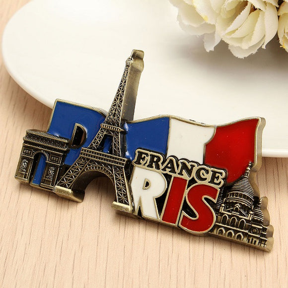 Paris France Travel Collectible Metal Stereoscopic Fridge Magnet Sticker Tourist Souvenir