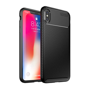 Bakeey Protective Case For iPhone XS Max Slim Carbon Fiber Fingerprint Resistant Soft TPU Back Cover