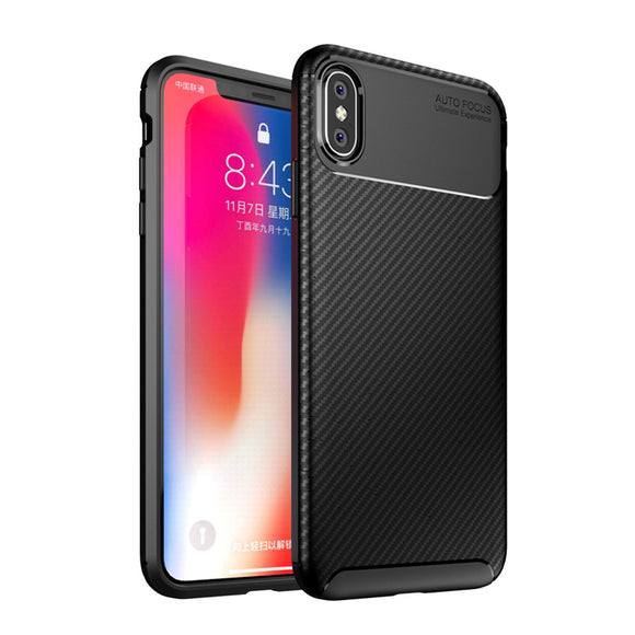 Bakeey Protective Case For iPhone XS Max Slim Carbon Fiber Fingerprint Resistant Soft TPU Back Cover