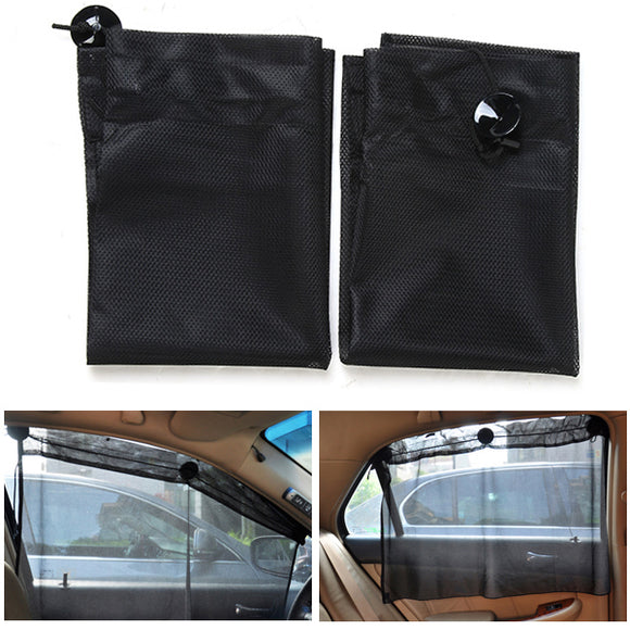 70*53cm Car Sucker Curtain Window Sunshade Retractable Mesh Fabrics