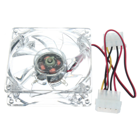 80x80x25mm Color LED Light Crystal 4Pin Cooling Fan USB Computer Case Silent Cooling Fan