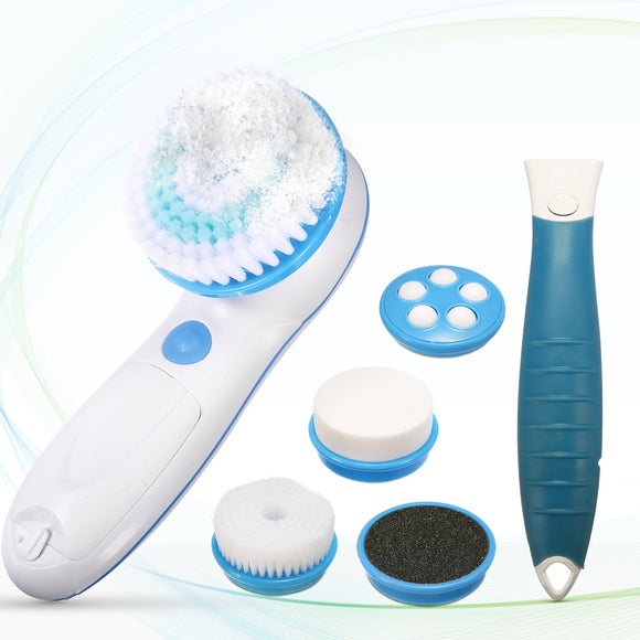 2 in 1 Electric Bath Brush Facial Cleansing Brush Exfoliating Remove Dead Skin Facial Brush