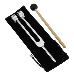 128HZ Aluminum Alloy Medical Tuning Fork Chakra Hammer Ball Diagnostic Set