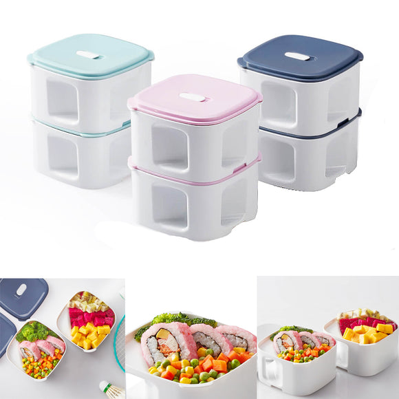 Xiaomi Kalar 920ml Square Lunch Box Double Layer Picnic Bento Food Container