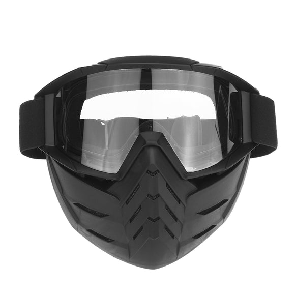 Motorcycle Helmet Vintage Detachable Mask Ski Goggles Outdoor Cycling Motocross MTB