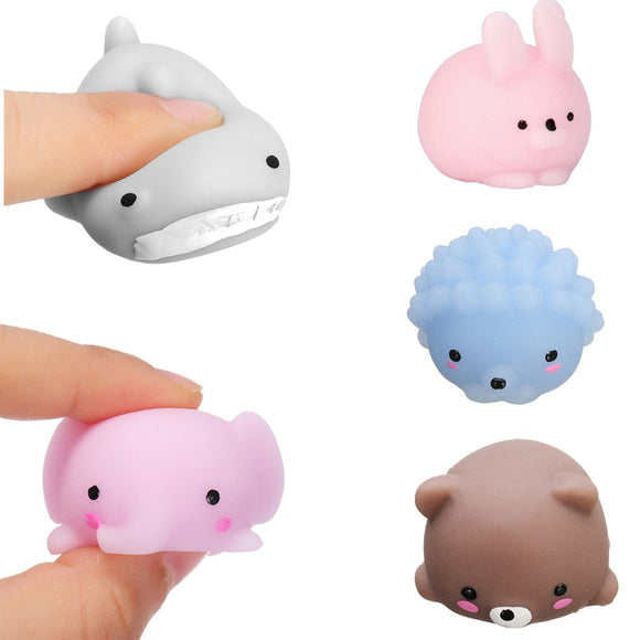 5PCS Mochi Animal Squishy Squeeze Cute Healing Toy 4cm Kawaii Collection Stress Relief Toy