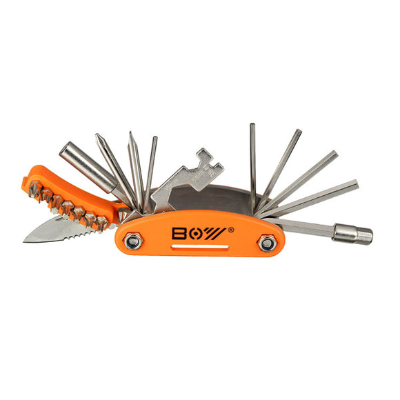 20 In 1 Bicycle Repair Tool Hexagon Screwdriver Wrench Set Open Ended Spanner Safety Knife