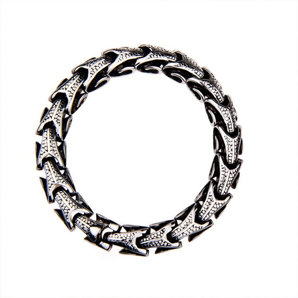 10mm Vintage Titanium Steel Dragon Chain Bracelet for Men