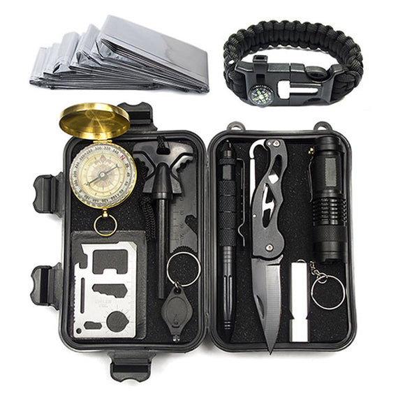 IPRee A5 12 In 1 Outdoor EDC Survival Tools Case SOS First Aid Kit Multifunctional Emergency Box