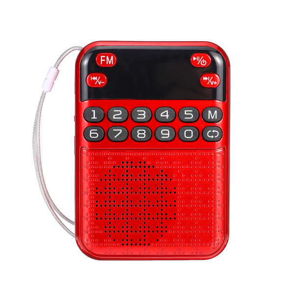 Portable FM 70-108MHZ Radio Digital Display Power off Memory TF Card Speaker MP3 Player