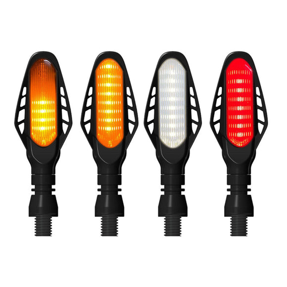 4PCS 12V 300LM Motorcycle LED Turn Signals Flowing Lights Blinker Indicators Daytime Running Brake Tail Light Universal