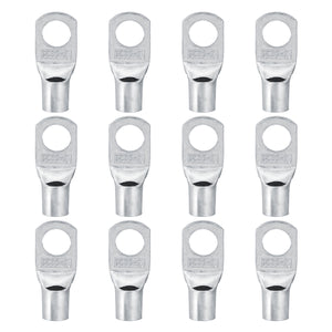 12 Pcs Copper Cable Lugs Wire Connector Terminal 2 AWG 35mm Hole 10mm Tinned Copper Terminals Conne