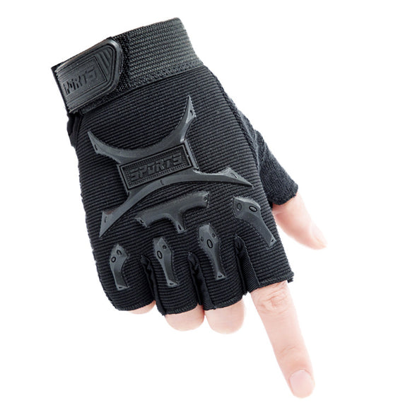 Kid Tactical Gloves Half Finger Gloves Slip Resistant Chrildren's Glove For Outdoor Cycling Camping Hunting-S M