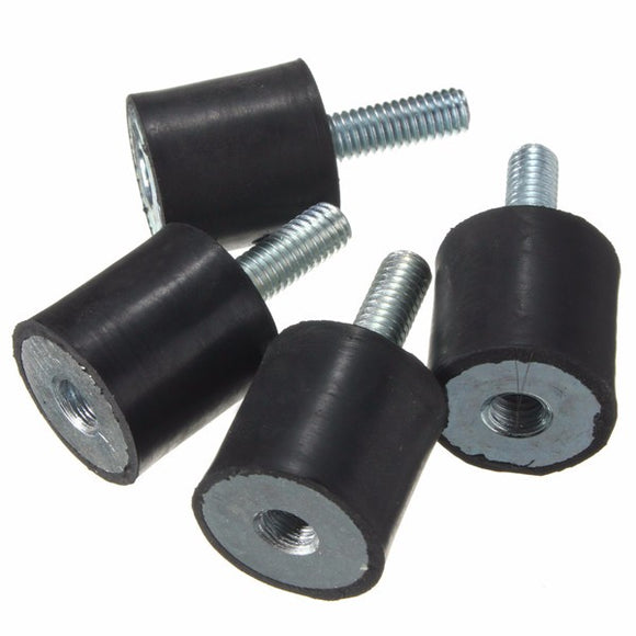 4pcs M6 Rubber Mounts 20mm x 20mm Rubber Shock Absorber Rubber Vibration Isolator Mounts