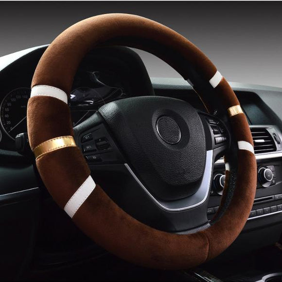Winter Warm Silver Fox Magic Plush Car Steering Wheel Cover Interior Accessories 36cm 38cm