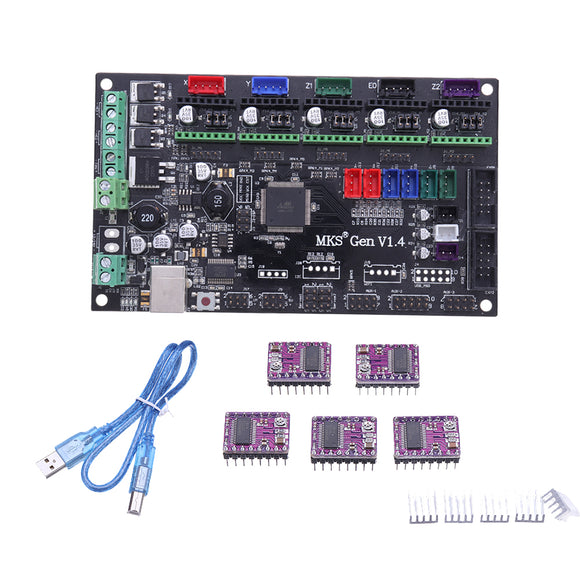 MKS-GEN V1.4 3D Printer Mainboard+5Pcs DRV8825 Driver for 3D Printer Compatible with Mega 2560 R3/RepRap Ramps1.4