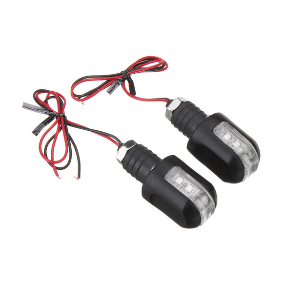 2pcs 12V Motorcycle Amber Handle Bar End Turn Signal 6LED Light Indicator Blinker