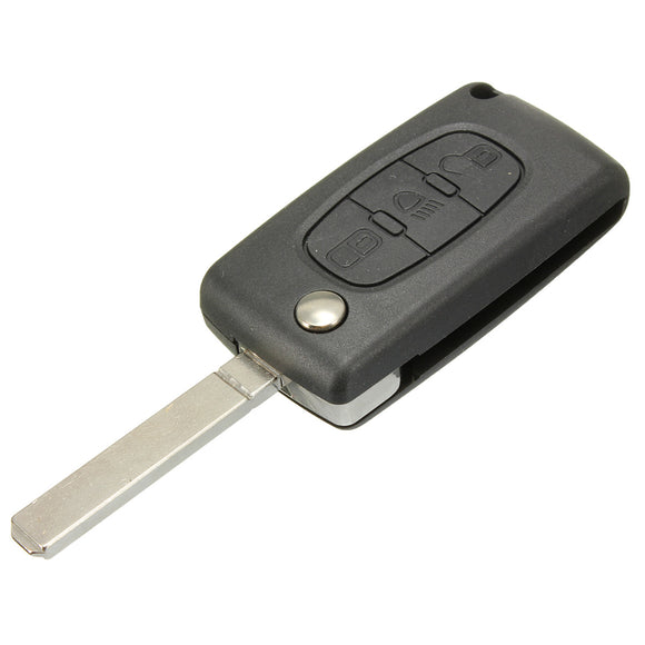 3 Button Light Remote Key Case w/ Blade For Citroen C4 C5 C6 C8