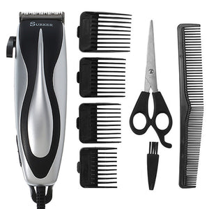 SURKER Electric Hair Clipper Trimmer Barber Hair Cutting Scissors Household Comb Brush Men Child