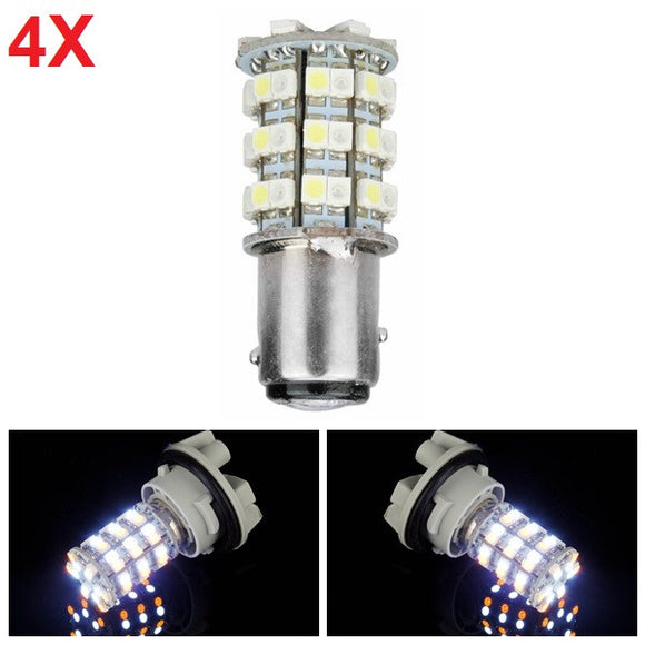 4pcs 1157 3528 60SMD Car LED Tail Light White Brake Lamp Rear Stop Lighting Bulb