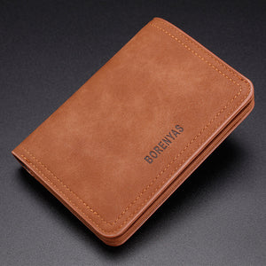 Men Short Soft Durable Retro Fashion Zipper Pocket Coin Bag Wallet