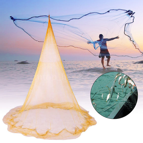 4.5m Fishing Net Throwing Net Nylon Line Fishing Network With Galvanized Sinker