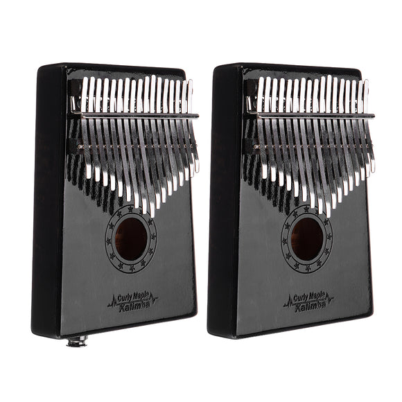 GECKO MC-B 17 Keys Kalimba Curly maple wood Thumb Piano Finger With Tune Hammer Carry Bag