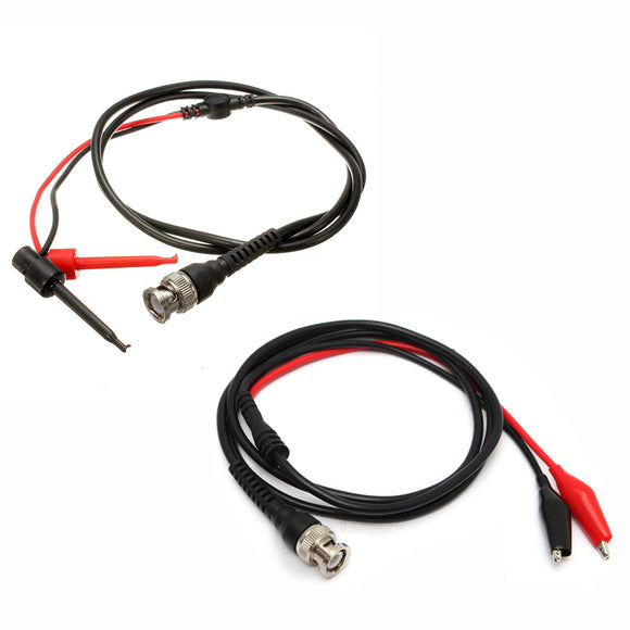 DANIU BNC Male Plug Q9 to Dual Hook Clip Test Probe Cable Leads+BNC Male Plug Q9 To Dual Y Splice Oscilloscope Test Probe Cable Lead 120CM