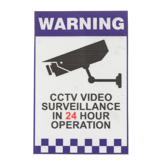 Warning CCTV Security Surveillance Camera Decal Sticker Sign 66mmx100mm Internal