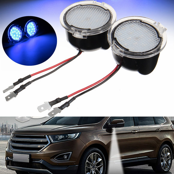 2pcs 18LED Side Mirror Puddle Lamp Car Decoration Lights for Ford Edge Mondeo Taubus 2015