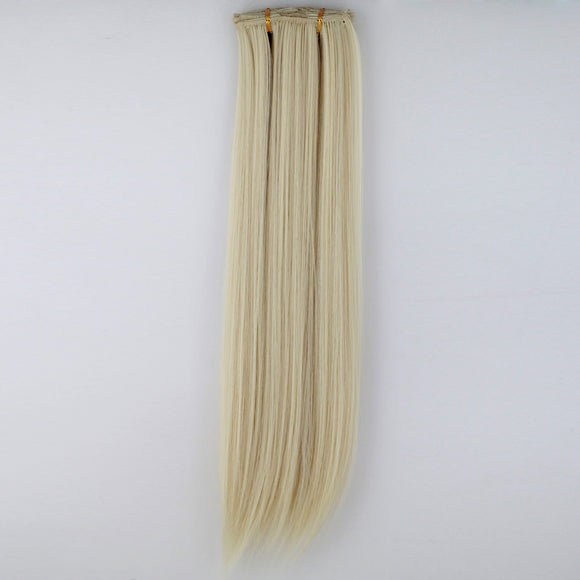 7Pcs NAWOMI Heat Resistant Friendly Clip In Synthetic Fiber Hair Extension 17.72 Inch Blonde