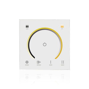 LUSTREON DC12-24V 3CH Touch Panel Light Switch CCT Color Temperature Dimmer Controller for LED Strip
