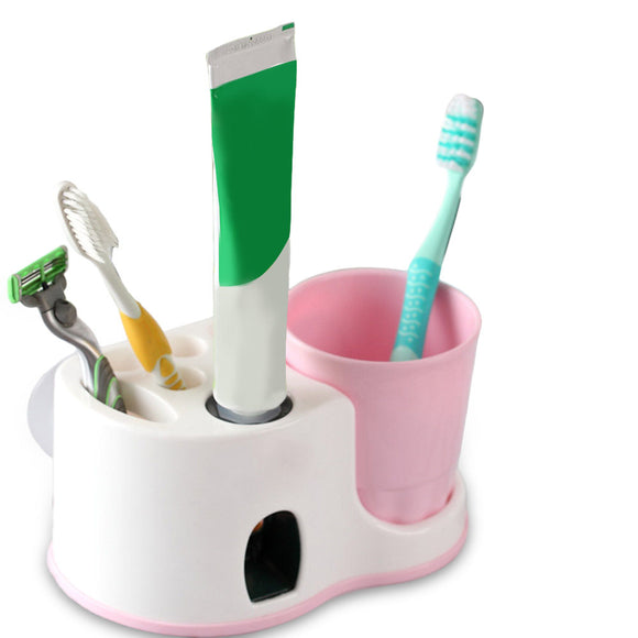 Honana BX Toothbrush Holder Automatic Squeeze Toothpaste Sucker Wash Suit Home Bath Set Shelve
