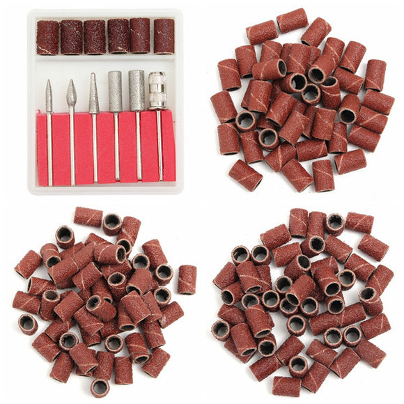 300pcs 80/120/180 Grit Drill Sanding Bands with 6 Replacement Bits Set