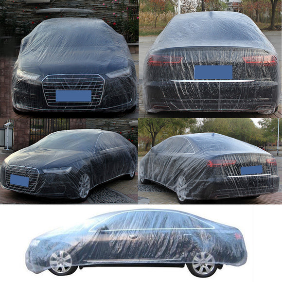 Car Disposable Plastic Cover Waterproof Transparent Dustproof Rian Cover Clear
