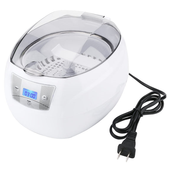 750ml Ultrasonic Bath Cleaner with Digital Timer Baskets Jewelry Watches Injector Ring Dental