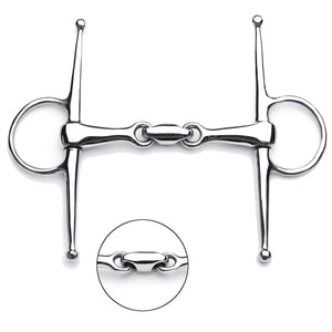 5 Full Cheek Stainless Steel Equestrian Loose Ring Horse Snaffle Bit D Ring"