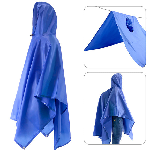 Raincoat Adult Conjoined Raincoat Outdoor Multi-function Three In One Raincoat- Blue